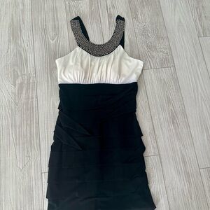City Triangles Black and White Y2K Mini Dress
